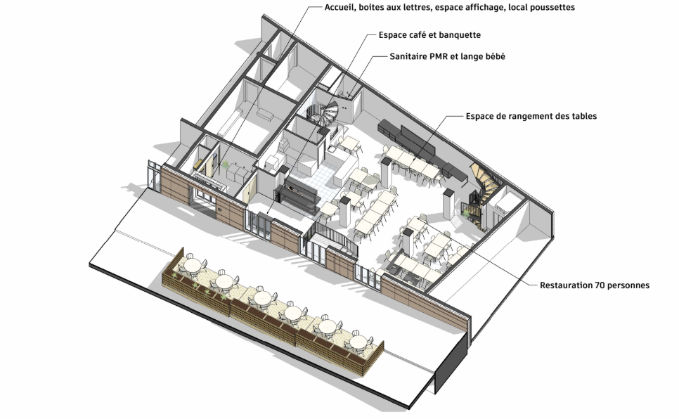 Image média: AMENAGEMENT / FONCTIONNEMENT DU LIEU : les principes d'adaptabilité, de polyvalence mais aussi de beauté et de confort déjà co-construits
